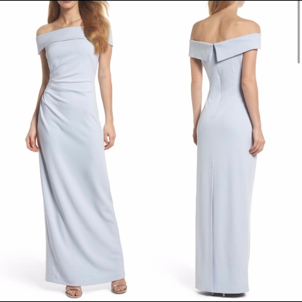 Vince Camuto Off-Shoulder Light Blue Dress